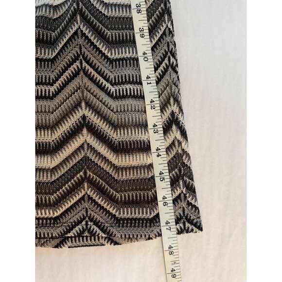 NWT Ramy Brook Peggy Mock Neck Sleeveless Tube Dress‎ Black Chevron Knit Midi, S - Picture 5 of 11
